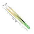 thumbnail image 2 of Unique Bargains 1 Pc Ice Flower Flat Edge Eyebrow Tweezer for Bathroom Travel Hotel Yellow Stainless Steel, 2 of 4