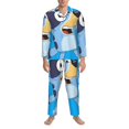thumbnail image 3 of Johaoi Bluey Print Pajama Set Men Long Sleeve Sleepwear Button Down Loungewear Pj Set with Long Pants-Large, 3 of 7