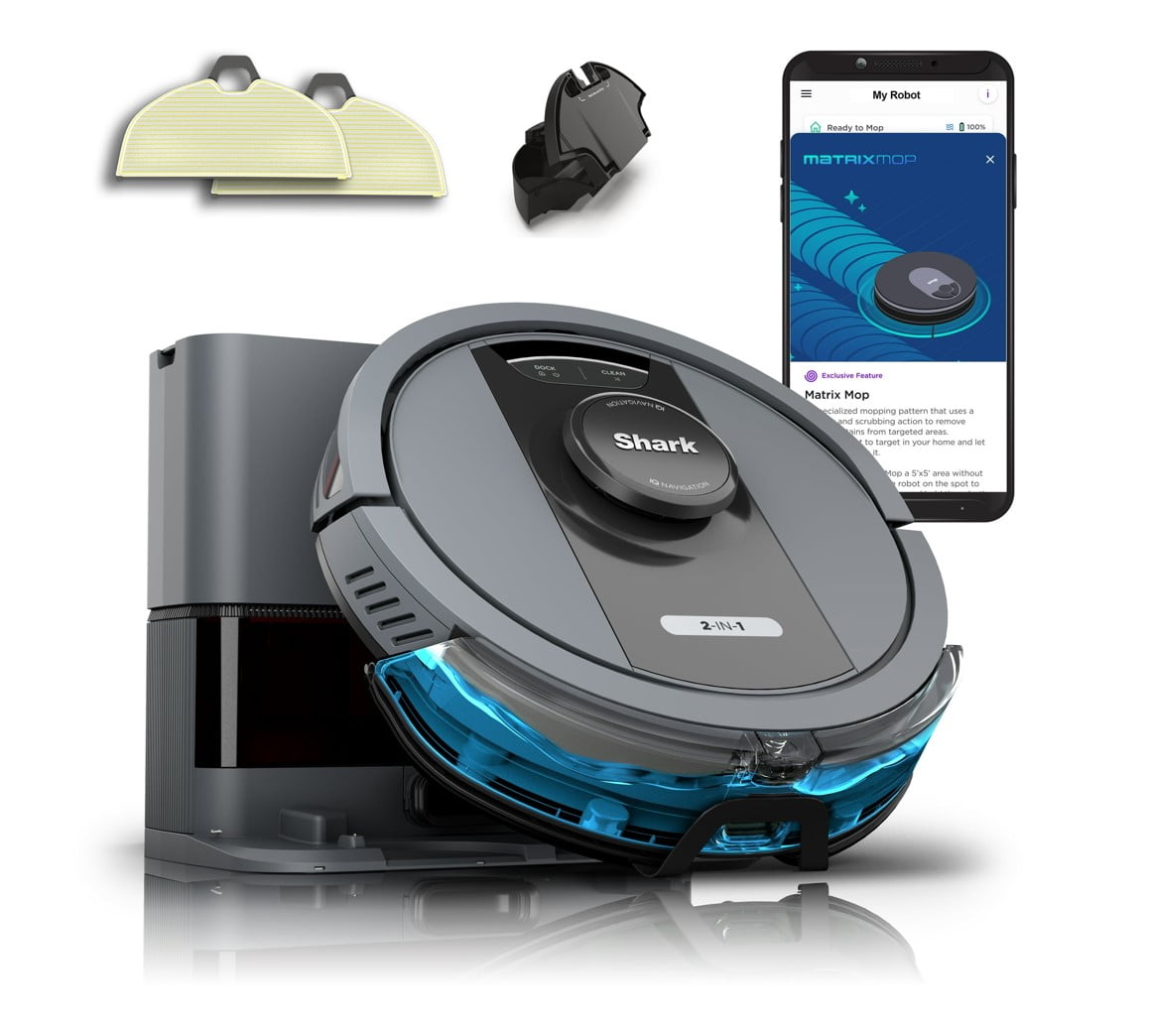 Shark, R-RV2400WS, Matrix Robotic Floor Cleaner , 60 Minute Battery Life, Wi-Fi Compatible, 1 Each, Black