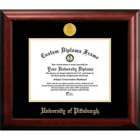 Campus Images PA993GED-1185 11 x 8.5 in. University of Pittsburgh Gold Embossed Diploma Frame - Satin Mahogany