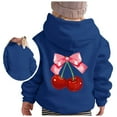thumbnail image 4 of WOYY Big Girls Hoodie Cute Cherry Print Hooded Sweatshirt Pullover Top, Sizes 8-9, 4 of 4