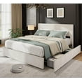 thumbnail image 2 of EDTara Bed Frame with Tufted Wingback Headboard, Platform Corduroy Upholstered Bed Frame with 4 Storage Drawers and Wooden Slats Support, No Box Spring Needed, 2 of 8