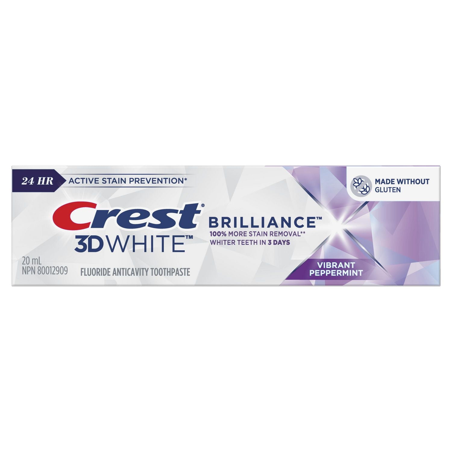 Crest 3D White Brilliance Vibrant Peppermint Toothpaste, 20 mL