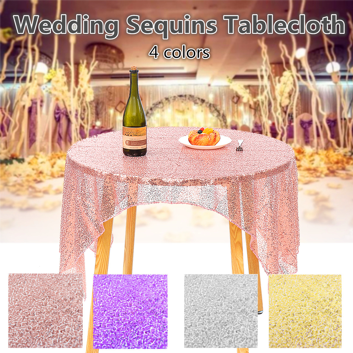 39''x59'' Sequin Tablecloth Cover Overlay for Wedding Party Cake
