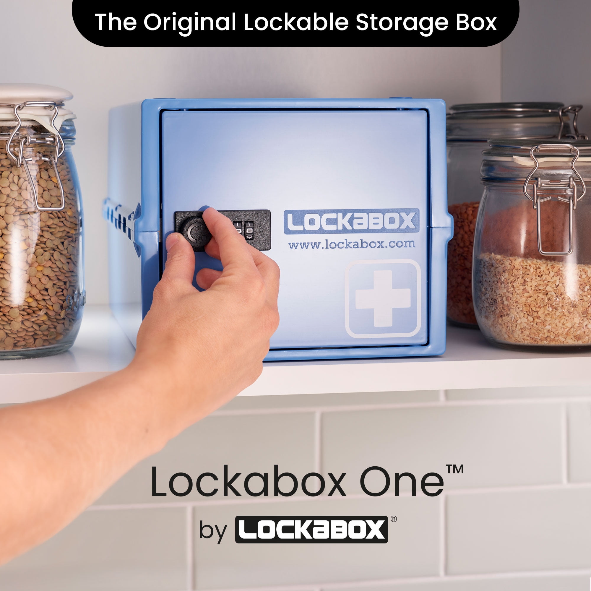 Lockabox One™ | Compact and Hygienic Lockable Storage Box for Food,  Medicines, Tech and Home Safety | One Size 12 x 8 x 6.6 inches externally