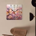 thumbnail image 4 of 16 Inch Wall Clock Battery Operated Square Clock Decorative for Office, Kitchen, Outdoor, Living Room，Fashion Purple Flowers and Yellow Butterflies Beautiful, 4 of 4