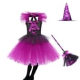 thumbnail image 4 of LIIPEE Girls Halloween Costumes Kids Dresses With Accessories Witch Fancy Dress Up Clothes 4 Piece,4-5 Years, 4 of 9