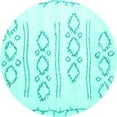 thumbnail image 1 of Ahgly Company Machine Washable Indoor Round Solid Turquoise Blue Modern Area Rugs, 7' Round, 1 of 4