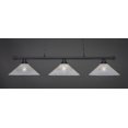 thumbnail image 1 of Toltec Lighting 373-MB-714 Oxford 3 Light Bar Shown In Matte Black Finish With 16 Gold Ice Glass, 1 of 2