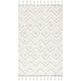 thumbnail image 2 of SAFAVIEH Kenya Katharine Geometric Chevron Wool Area Rug, Ivory/Grey, 5' x 8', 2 of 9