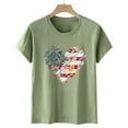 thumbnail image 5 of KALE 4th of July Short Sleeve Shirts for Women American Flag Patriotic 2D Independence Day Print Casual Sports T Shirt Y2K Clothes Green XXXL, 5 of 7