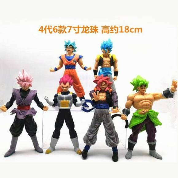 6pcs/set Anime Dragon Ball Super Saiyan Son Goku Broli Gogeta Vegeta PVC Action Figure Collection Statue Model Toy 18cm