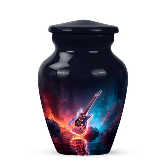 SABURIAL Guitar Urn - Decorative Urn for Male & Female - 3 Inch - Pack of 1 - Keepsakes for Ashes - Cremation Urns for Adult Ashes - Human Remains Urns