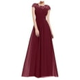 thumbnail image 2 of LSLJS Women's Fashion Split V-Neck Temperament Solid Color Long Mid Sleeved Dress, Prom Dress, 2 of 6