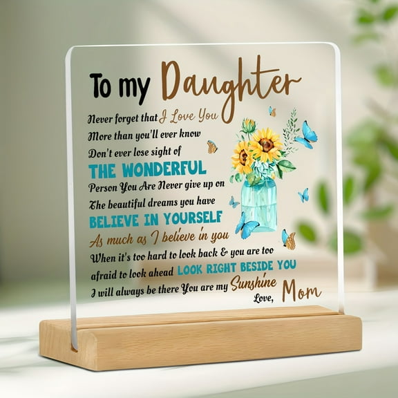 Mom Gift for Daughter, Adult Birthday Gift for Daughter, Christmas Gift for My Daughter Home Office Decorative Signs Plaque