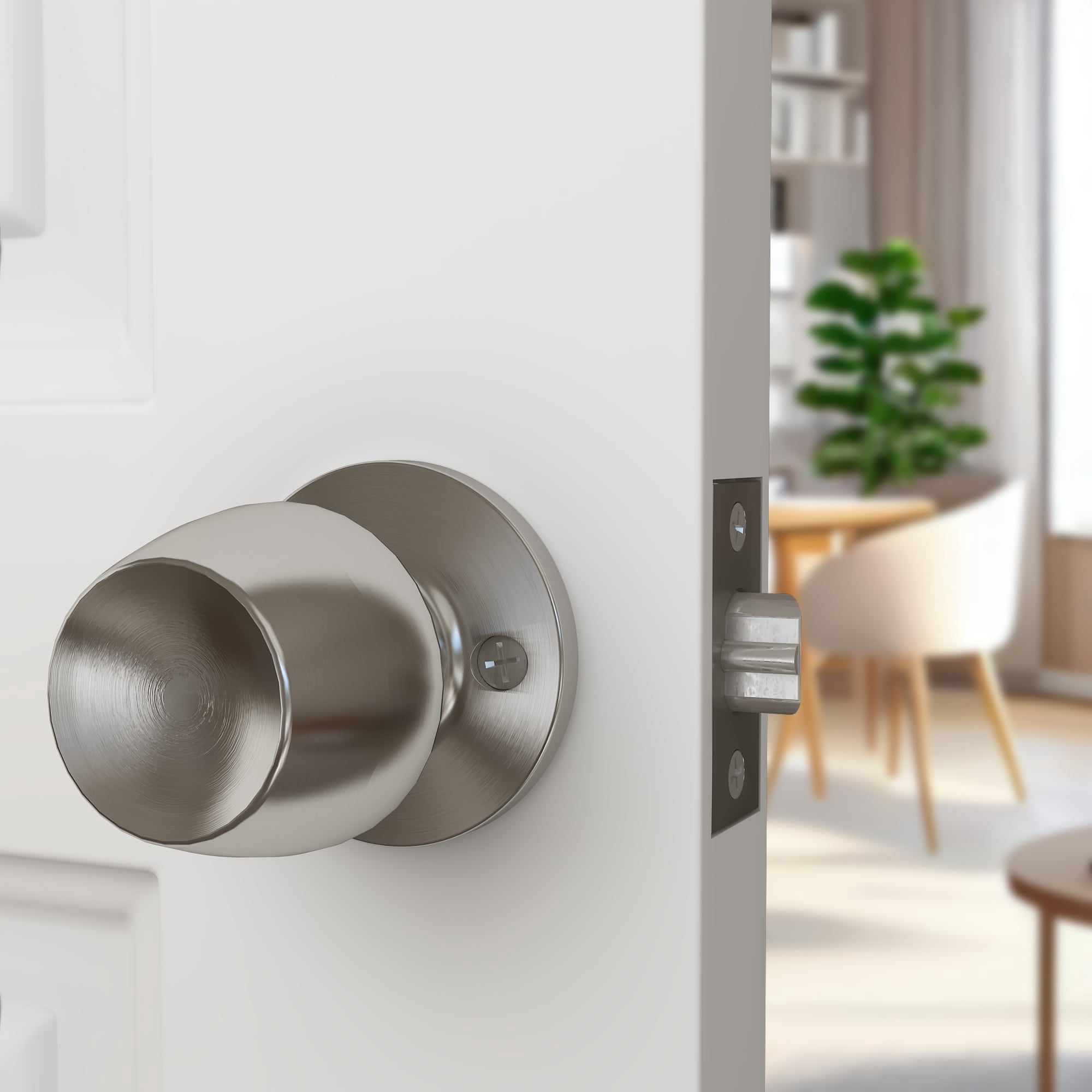 Door Knob Versa Satin Nickel Passage 8 Pack by Villar Home Designs