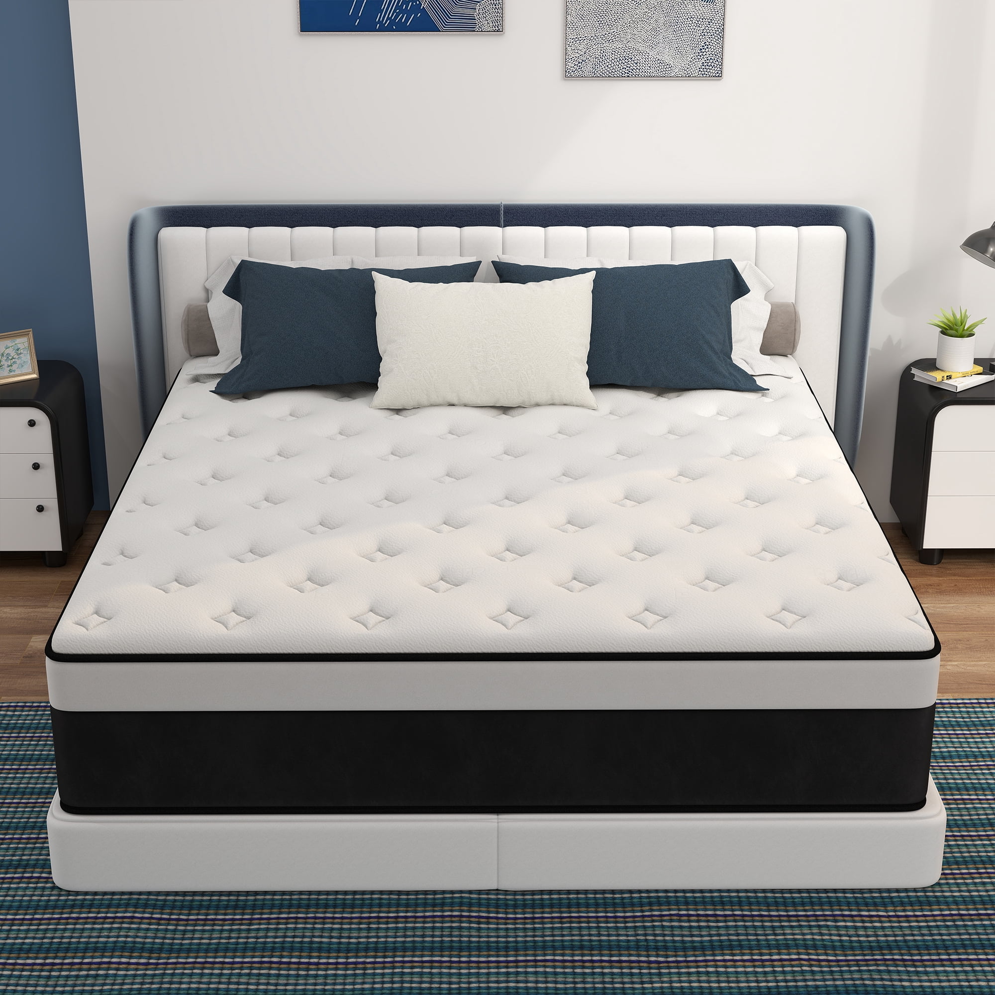 Mulinature 14 inch King Mattress in a Box, Gel Memory Foam and Pocket Spring Hybrid Mattress