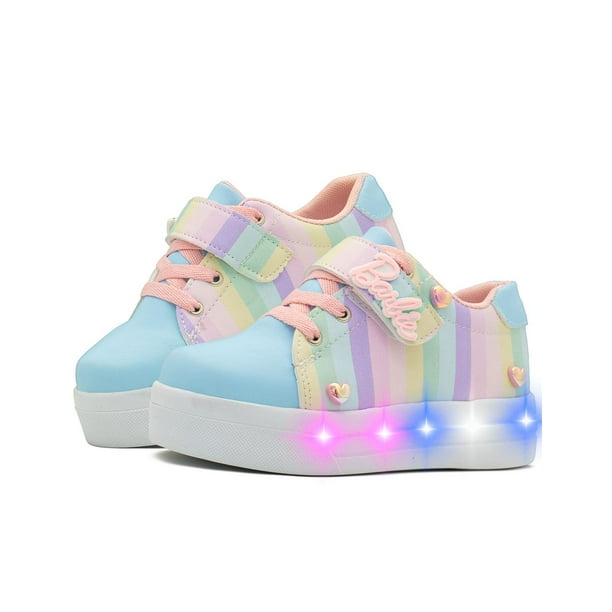 Tenis Luces Pequeños Pasos Niña Pastel Antiderrapante Casual 21