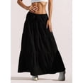 thumbnail image 4 of Jaimenalin Women'S Boho Flowy Maxi Skirt Flared Ruffle Elastic Waist Summer A Line Spring Long Skirts, 4 of 8