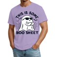 thumbnail image 4 of Mens Halloween Shirts Ghost Pumpkin Print Crew Neck Scary Tees Bat Graphic Short Sleeve Cute Spooky Costumes M, 4 of 5