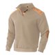 thumbnail image 4 of Kalauyu Mens Warm Sweatshirt Casual Textured Stand Collar Quarter Fall Metal Button Pullover Sweaters Long Sleeve with Pockets, 4 of 4