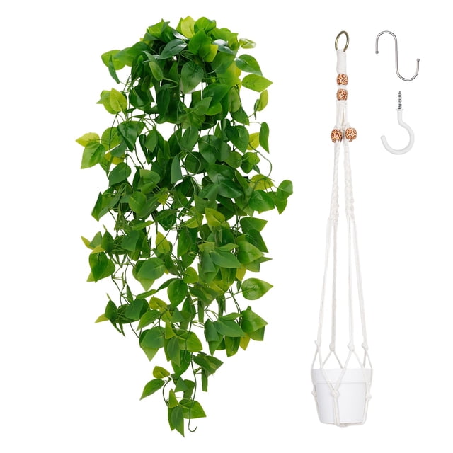 Plantas colgantes artificiales BLEUM CADE Pothos Vines con maceta