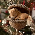 thumbnail image 5 of YHAICO Forest Animal Acorn Ornaments Cozy Forest Christmas Decorations,2025 New Pine Cone Animal Christmas Decor,Adorable Forest Animals Sleeping Panda,Bunny,or Dog,Acrylic, 5 of 6