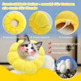 thumbnail image 3 of Collar amarillo ajustable para gatos, collar antimordeduras, collar antilamido postoperatorio, collar protector para gatos, collar de recuperación para gatos y cachorros., 3 of 5