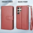 thumbnail image 2 of Galaxy S24 Ultra 5G Case, Takfox Wallet Case for Samsung Galaxy S24 Ultra, PU Leather Credit Card Holder Case [9 Card Slots] Folio Flip Detachable Magnetic Cover Kickstand & Carrying Strap,Wine, 2 of 7