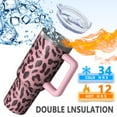 thumbnail image 2 of Leopard 40oz Coffee Mug with Straw Lid, Handle and Insulated Steel Body, Leak Proof Gift Cup, 2 of 5