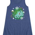 thumbnail image 3 of Pokémon - Bulba Pattern - Youth Girls A-line Dress, 3 of 5