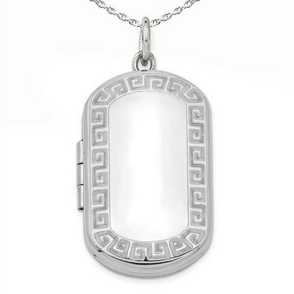 PicturesOnGold.com Sterling Silver Greek Key Dog Tag Photo Locket