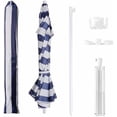 thumbnail image 6 of Shade Umbrella, Premium Portable Umbrella with Stand, 6.5ft Lightweight Free Standing Canopy for Sporting Games, Adjustable Instant Sun Protection and Easy to Carry, Stripe Blue, 6 of 6