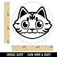 thumbnail image 2 of Fluffy Striped Tabby Cat Head Self-Inking Rubber Stamp Ink Stamper - Blue Ink - Small 3/4 Inch, 2 of 7