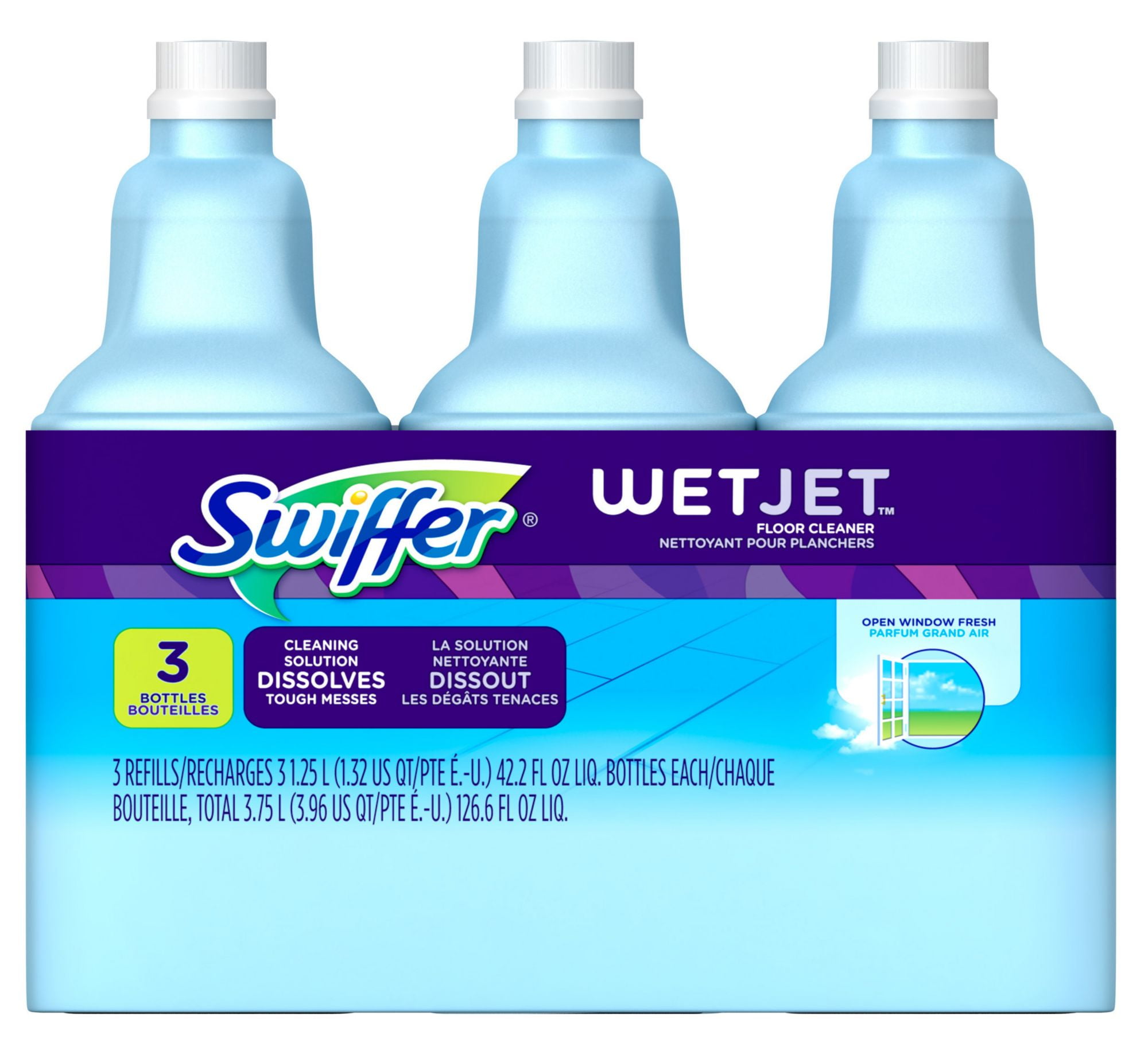 Product Of Swiffer WetJet Multi Purpose Open Window Fresh Scent Floor Cleaner Solution Refill 3