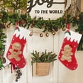 thumbnail image 6 of 2Pcs Christmas Stockings, Christmas Gingerbread Man 18 Inches Large Christmas Stocking, Xmas Fireplace Hanging Stockings Decorations for Family Holiday Party Ornaments Decor, 6 of 7