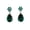Green, variant on Navy Blue Teardrop Rhinestone Crystal Floral Dangling Earrings