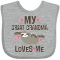 thumbnail image 3 of Inktastic My Great Grandma Loves Me Girls Baby Bib, 3 of 4