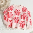 thumbnail image 2 of Lorytime Sweaters for Girls with Cute Print Kids Bear Bow Soft Pullover Crewneck Long Sleeve Tops Soild Knitwear 4 Years, 2 of 9