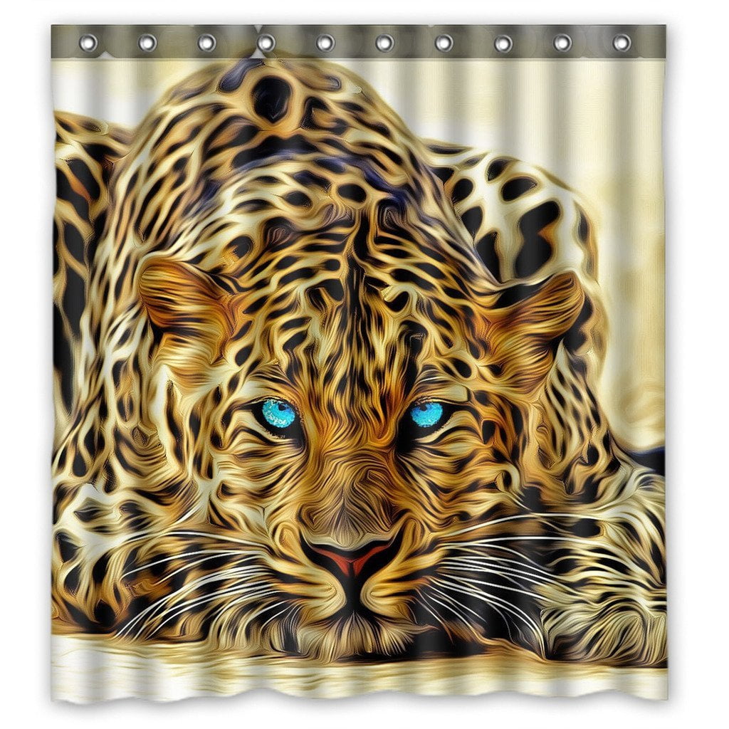GCKG Leopard Bathroom Shower Curtain, Shower Rings Included 100