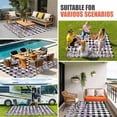 thumbnail image 3 of Lavender Floral Outdoor Rug 5x7 Ft, Non Slip Washable Area Rug, Purple Flowers Butterfly Black Gray Plaid Patio Rugs Carpet Runner, Large Floor Mat for Indoor/Outdoor Deck Porch Camping, 3 of 8