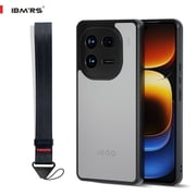 IBMRS [Precise Cutouts for Camera Lens] vivo iqoo 12 Case, Shockproof Phone Cover (Camo Black)