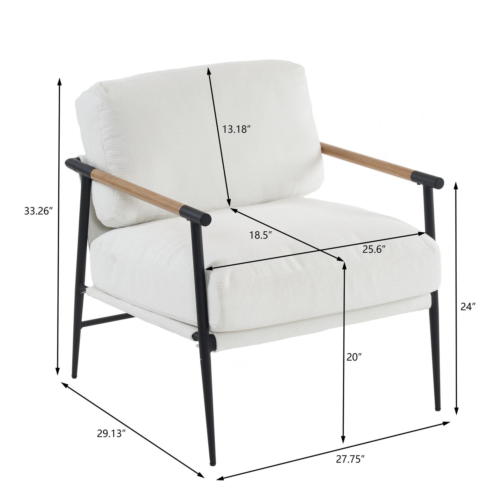 Resenkos Mid-Century Accent Chair, Leisure Chair Lounge Lazy Chair with Metal Frame for Living Room, White Resenkos Mid-Century Accent Chair, Leisure Chair Lounge Lazy Chair with Metal Frame for Living Room, White