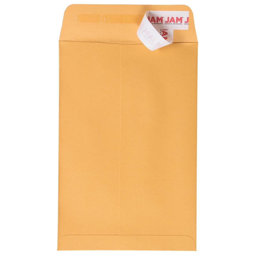 JAM Paper Open End Catalog Envelopes, 6 x 9, Brown Medium Kraft Manila, 100 per Pack