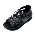 thumbnail image 3 of LNMQLPDBS Little Girl Shoes Kids Soild Color Bowknot Decoration Ankle Shoes with Zipper Back Flat Non Slip Princress Shoes Beach Shoes Girls Sandals Size 3 Girls Dress Sandals for Daily, 3 of 8