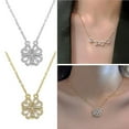 thumbnail image 4 of Collar de trébol de cuatro hojas, cadena de clavícula plegable magnética en forma de corazón, gargantilla que se puede abrir, colgante de joyería para mujer, 4 of 4