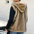 thumbnail image 7 of Faux Fur Vest Men's Stand Collar Sleeveless Open Front Cardigan Fuzzy Coats Fuzzy Parka Outerwear with Pockets, 7 of 7