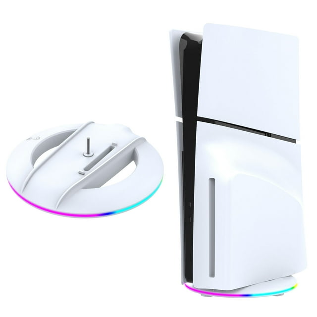 Soporte vertical para consola PS5 Slim y PS5 Pro con barra de luz RGB Compatible con PS5 Slim/Pro Versión digital y con disco Accesorios básicos