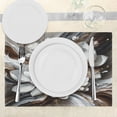 thumbnail image 3 of Ambesonne Brown Place Mats Set of 4, Magnolia on Watercolor Hues, Standard Size, White Dark Grey and Chocolate, 3 of 5