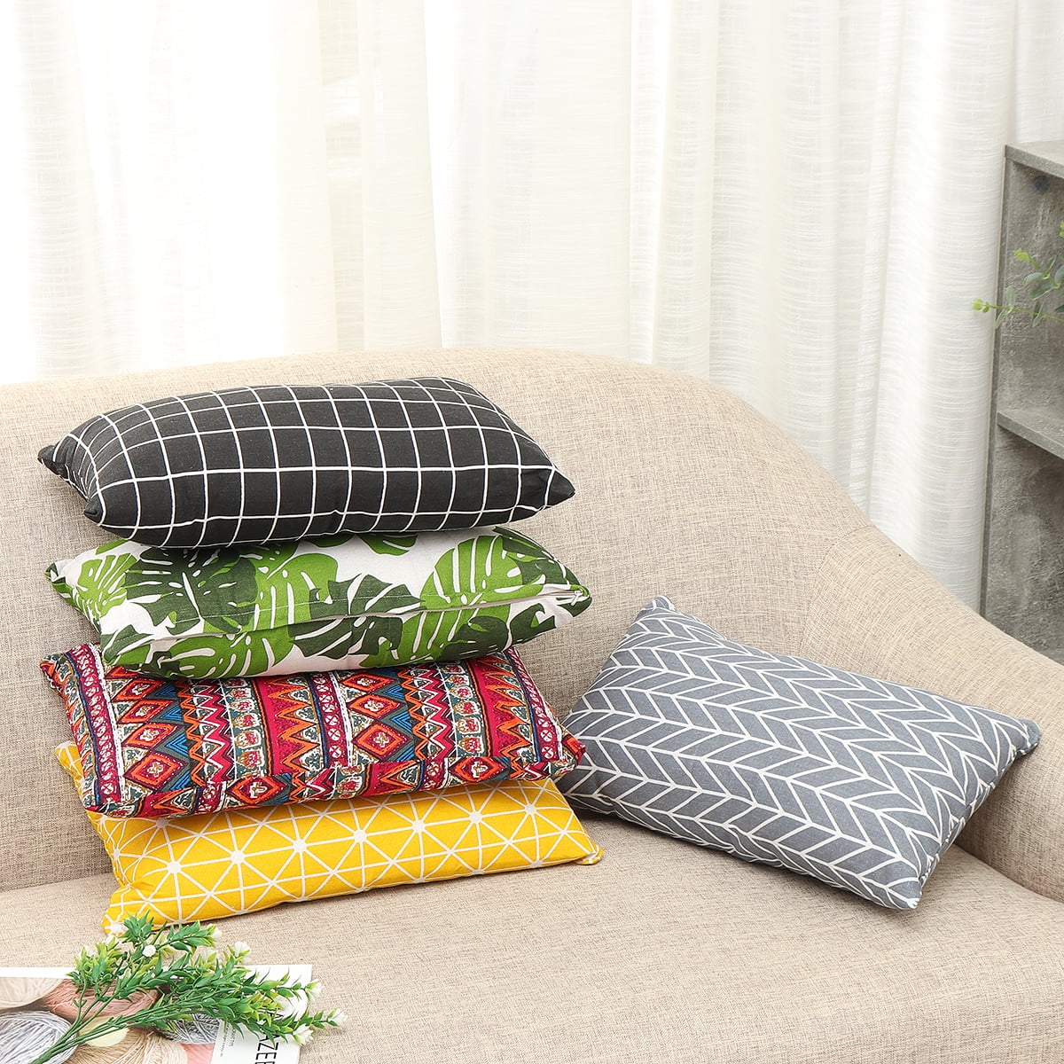 Bohemian Ethnic Style Throw Pillow, Decorative Rectangle